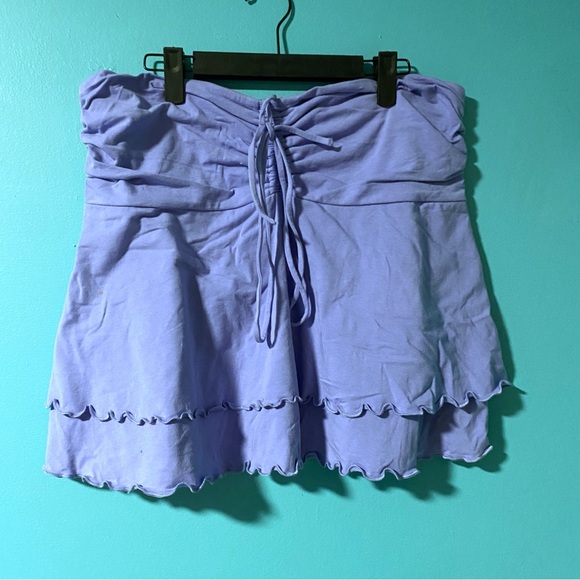 Wild Fable XXL Periwinkle Blue Purple Ruffle Convertible Mini Skirt Halter Top - Picture 2 of 4